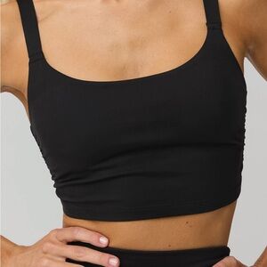 Aerie black scoop neck tank bikini top adj spaghetti straps removable padding